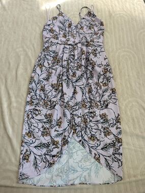Chelsea28 Pale Lavender Floral High-Low Slip Dress